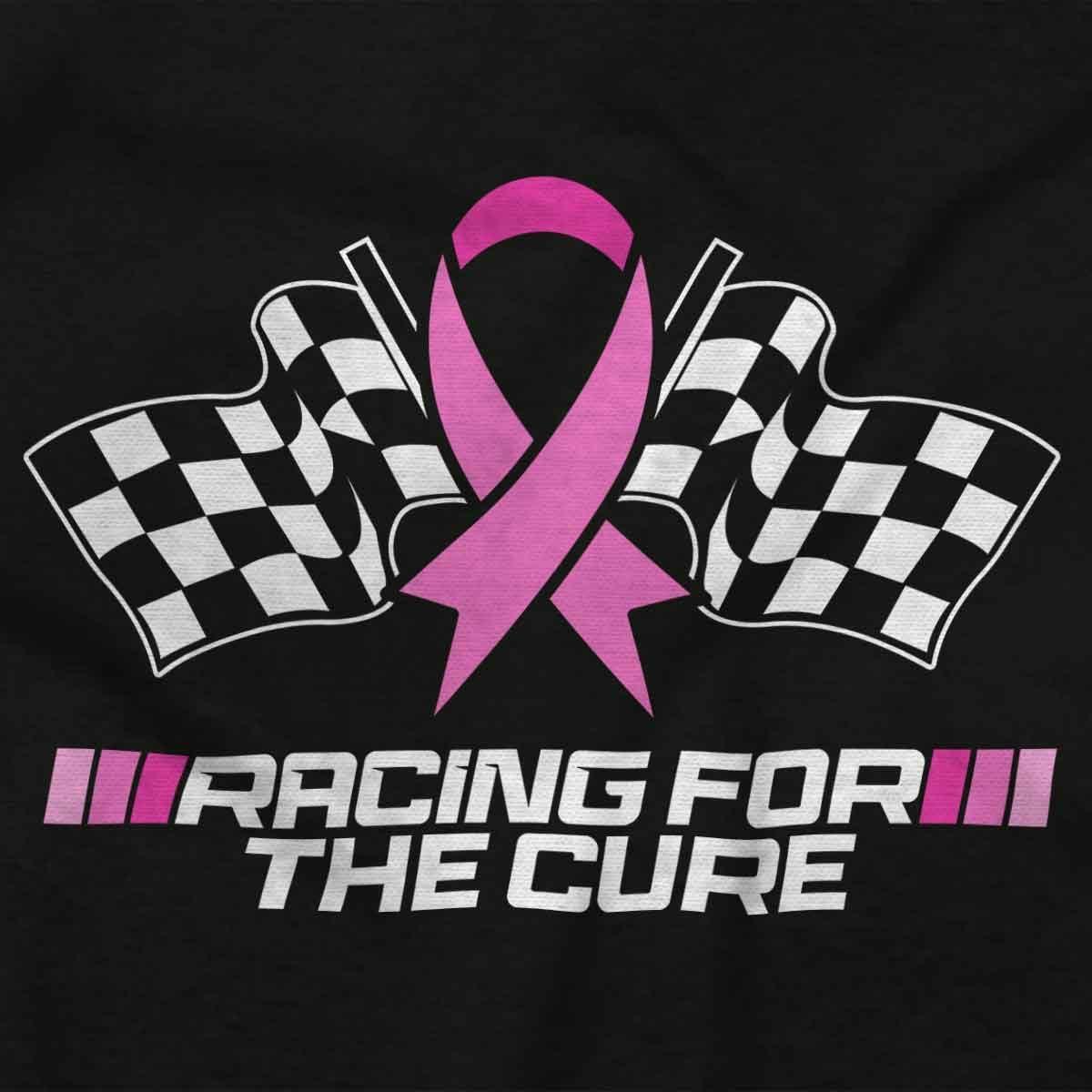 imageBrisco Brands Breast Cancer Racing for The Cure Womens Slim Fit Graphic TeeBlack