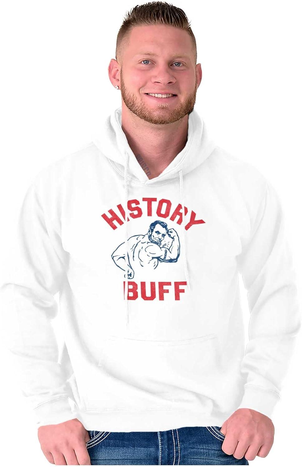 imageBrisco Brands USA History Buff Abe Lincoln Joke Hoodie Sweatshirt Women MenWhite