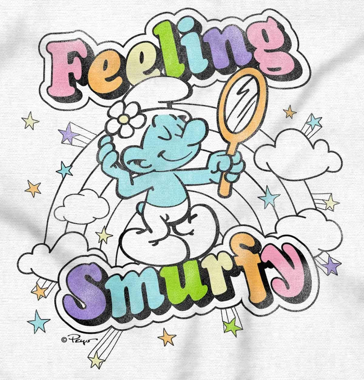 imageBrisco Brands Vintage Feeling Smurfy Rainbow Hoodie Sweatshirt Women MenWhite