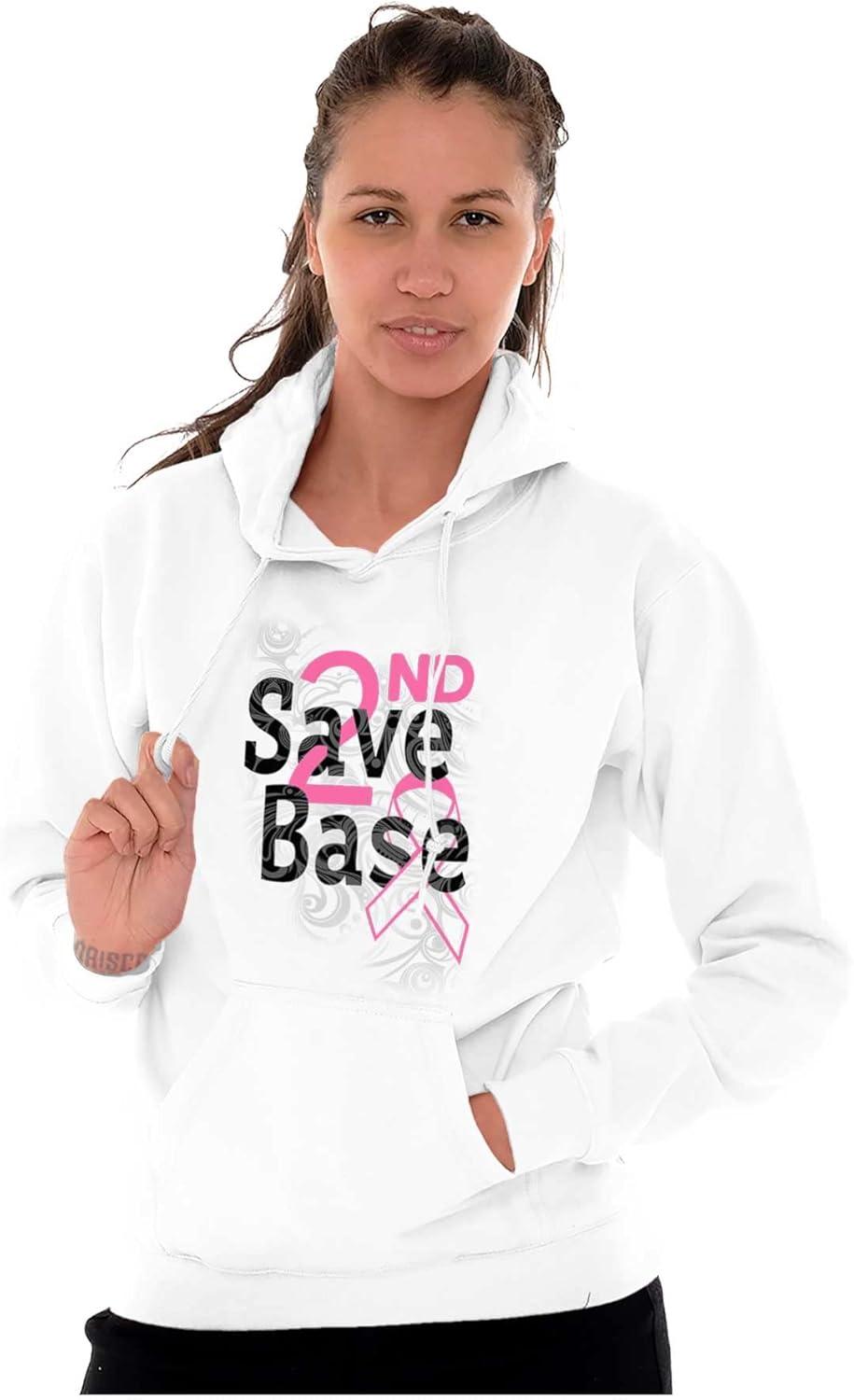 imageClassic Teaze 2nd Save Base Breast Cancer Warrior Hoodie Sweatshirt WomenWhite