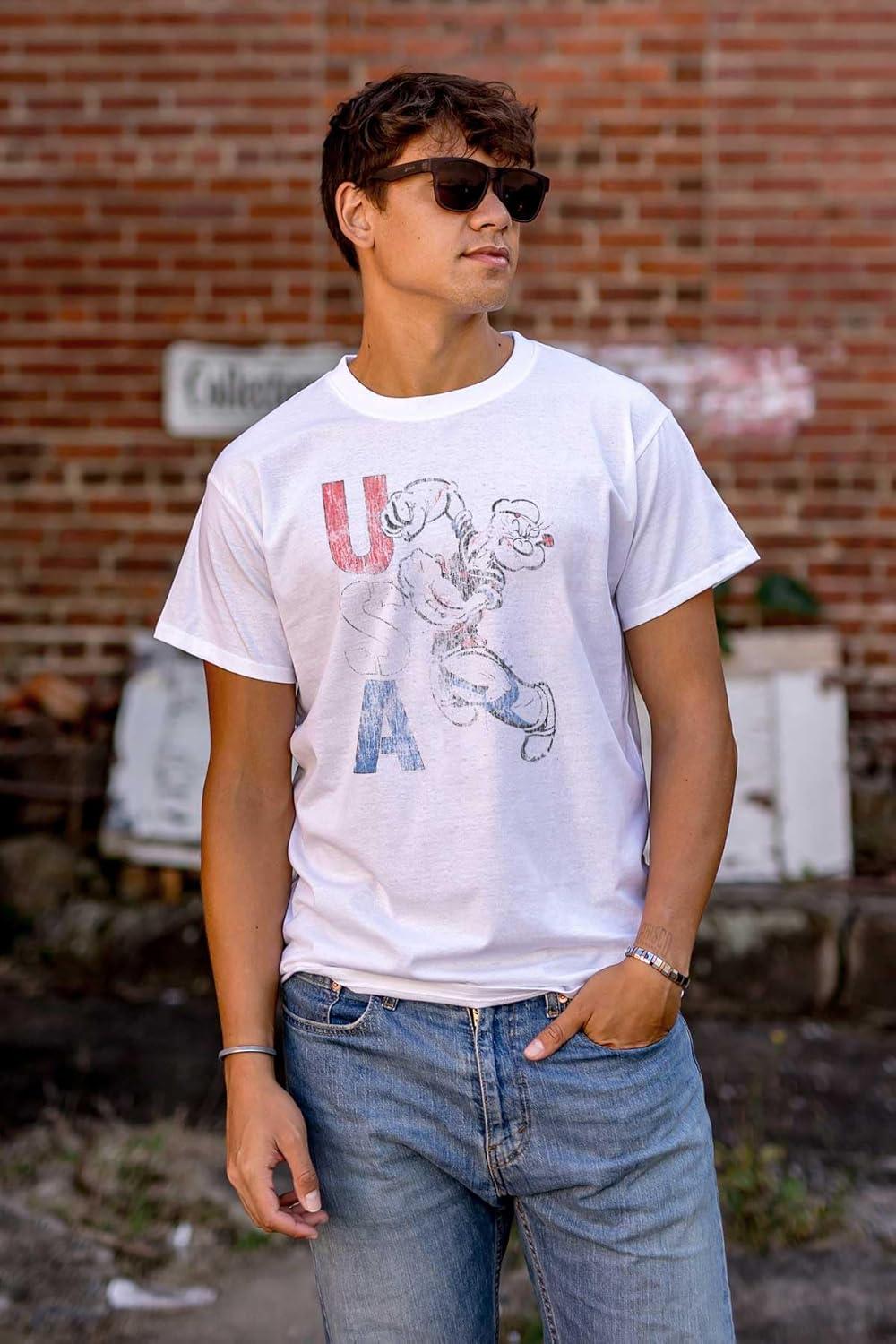 imagePopeye The Sailor Man USA Patriot Graphic T Shirt Men or WomenWhite