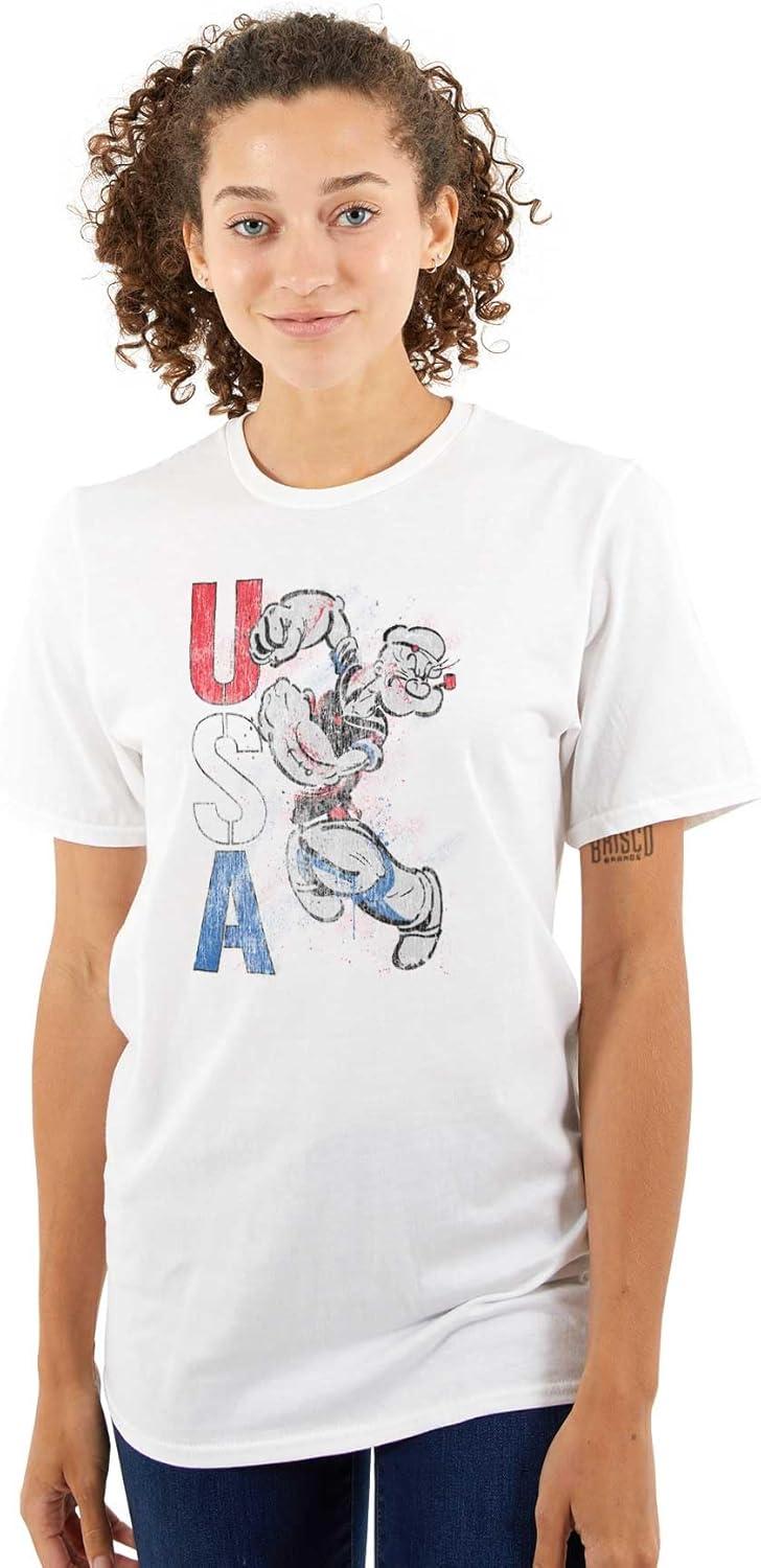 imagePopeye The Sailor Man USA Patriot Graphic T Shirt Men or WomenWhite