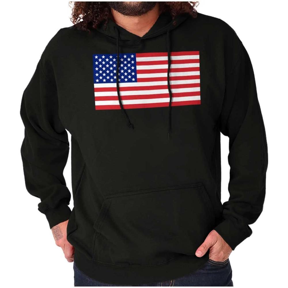 imageBrisco Brands Classic American Flag USA Pride Hoodie Sweatshirt Women MenBlack
