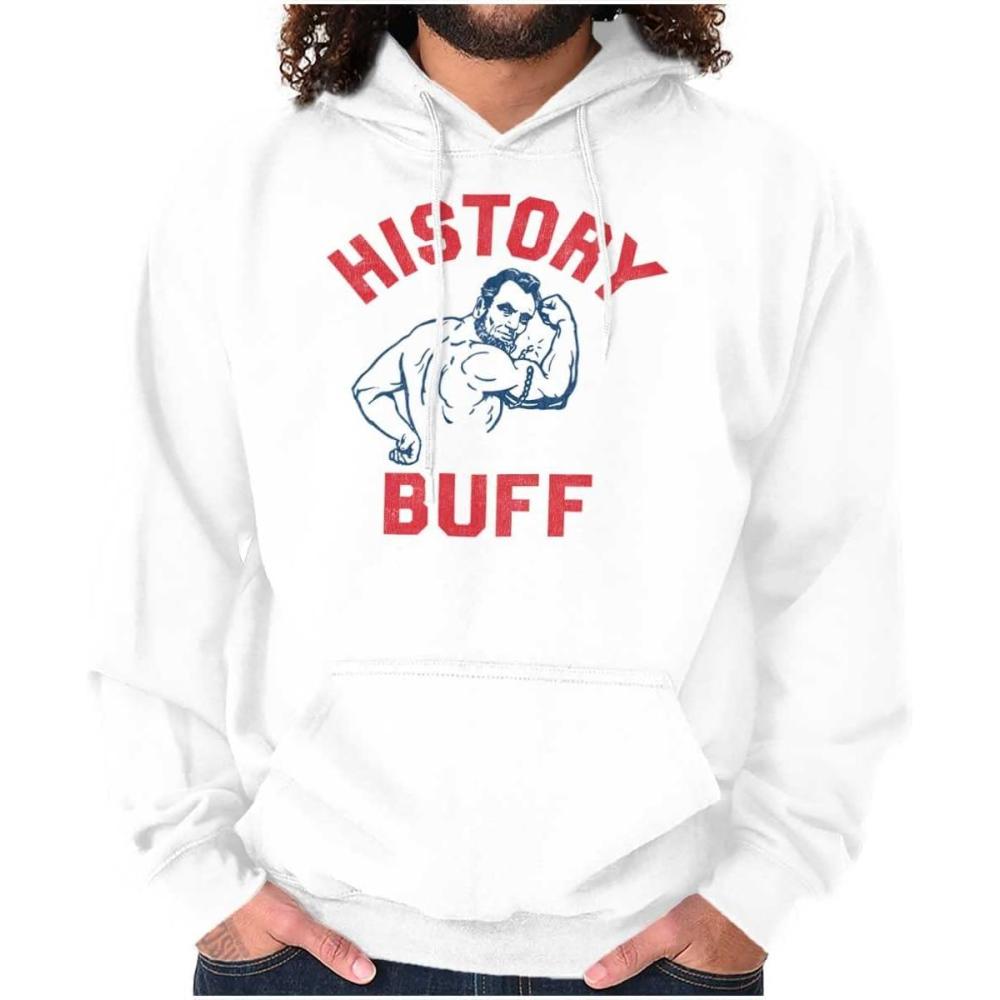 imageBrisco Brands USA History Buff Abe Lincoln Joke Hoodie Sweatshirt Women MenWhite