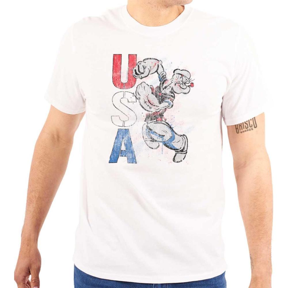 imagePopeye The Sailor Man USA Patriot Graphic T Shirt Men or WomenWhite