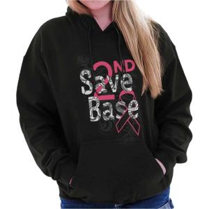 Classic Teaze 2nd Save Base Breast Cancer Warrior Hoodie Sweatshirt Women(Black)