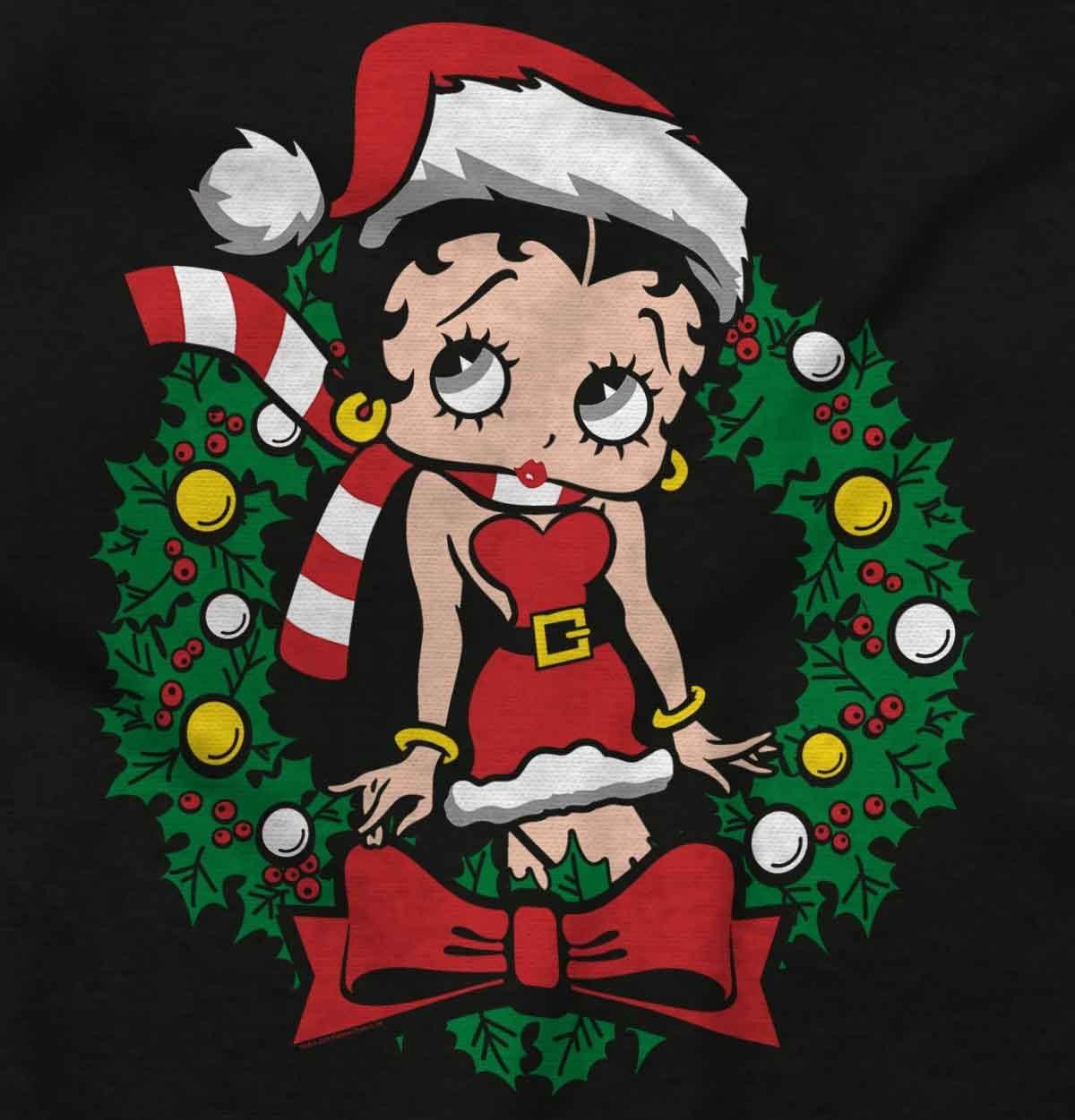 imageBrisco Brands Betty Boop Christmas Cute Vintage Women Crewneck SweatshirtBlack