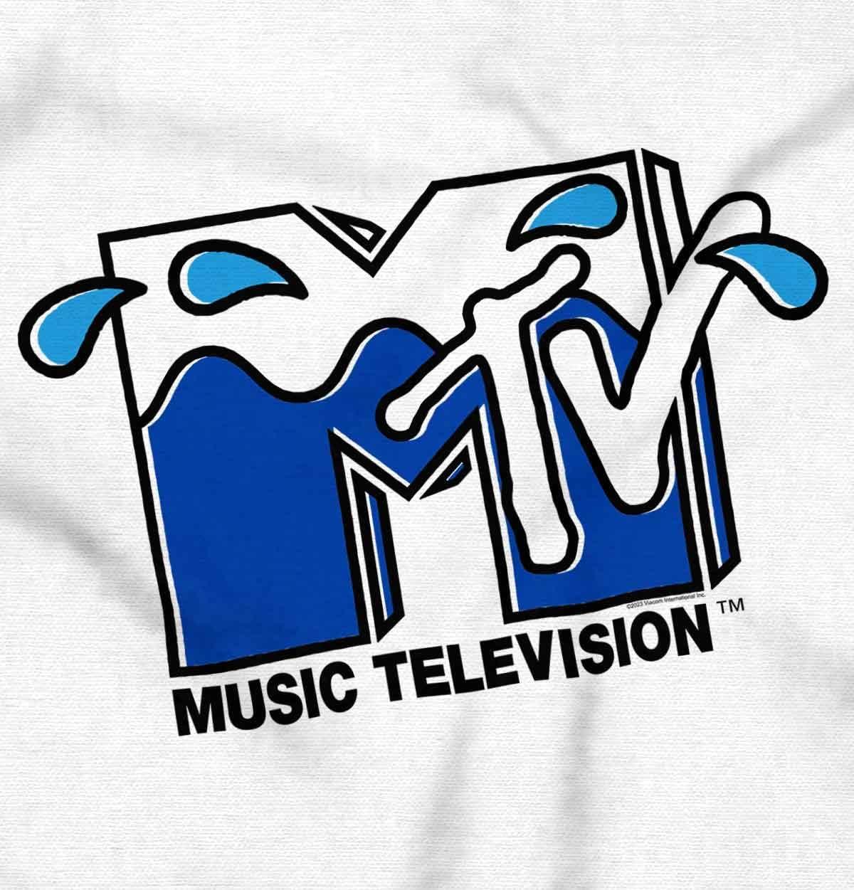 imageBrisco Brands Cool Retro MTV Water Splash Logo Baby Romper Boys or GirlsWhite