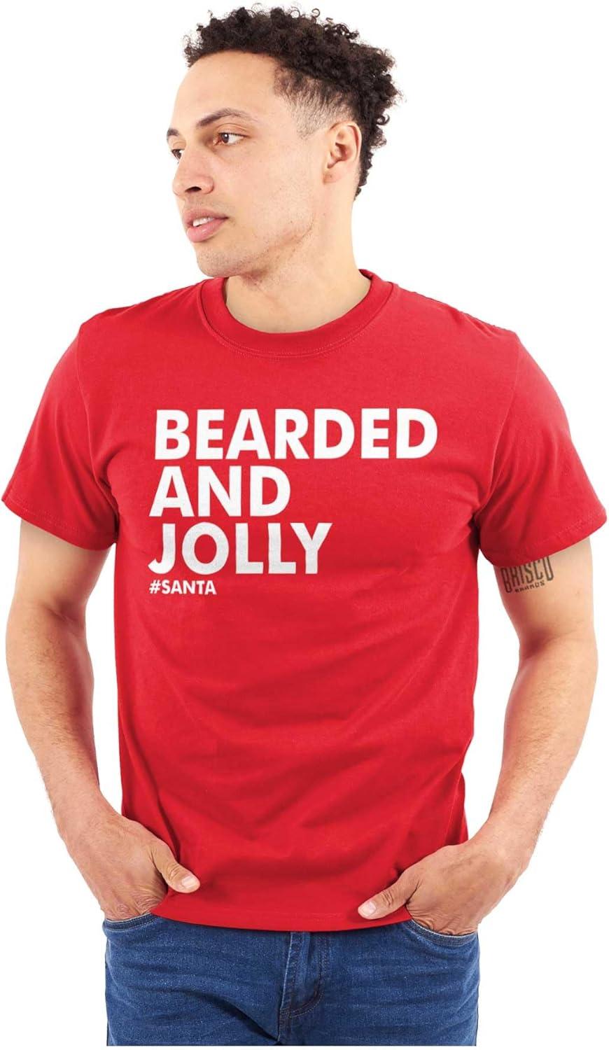 imageBrisco Brands Xmas Bearded and Jolly Hashtag Santa Mens Graphic T Shirt TeesRed