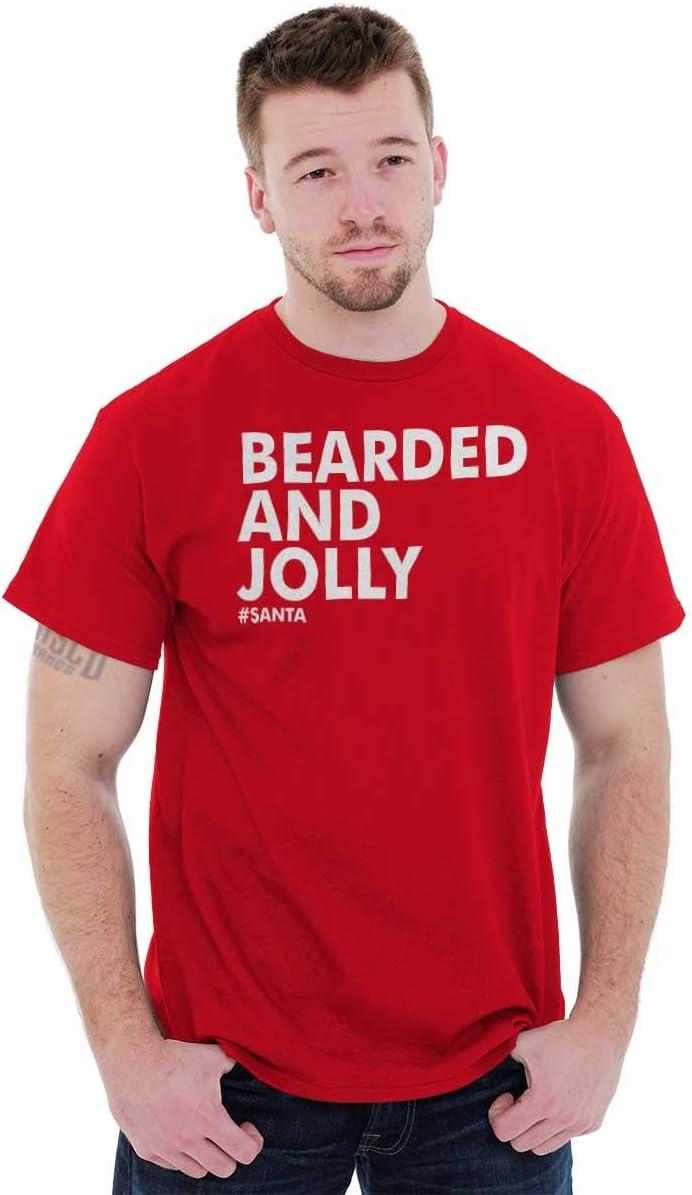 imageBrisco Brands Xmas Bearded and Jolly Hashtag Santa Mens Graphic T Shirt TeesRed