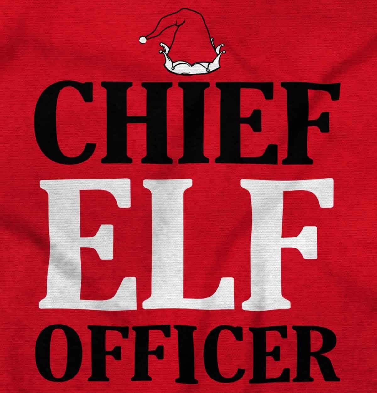 imageBrisco Brands Xmas Chief Elf Officer Santa Helper Zip Up Hoodie Mens WomensRed