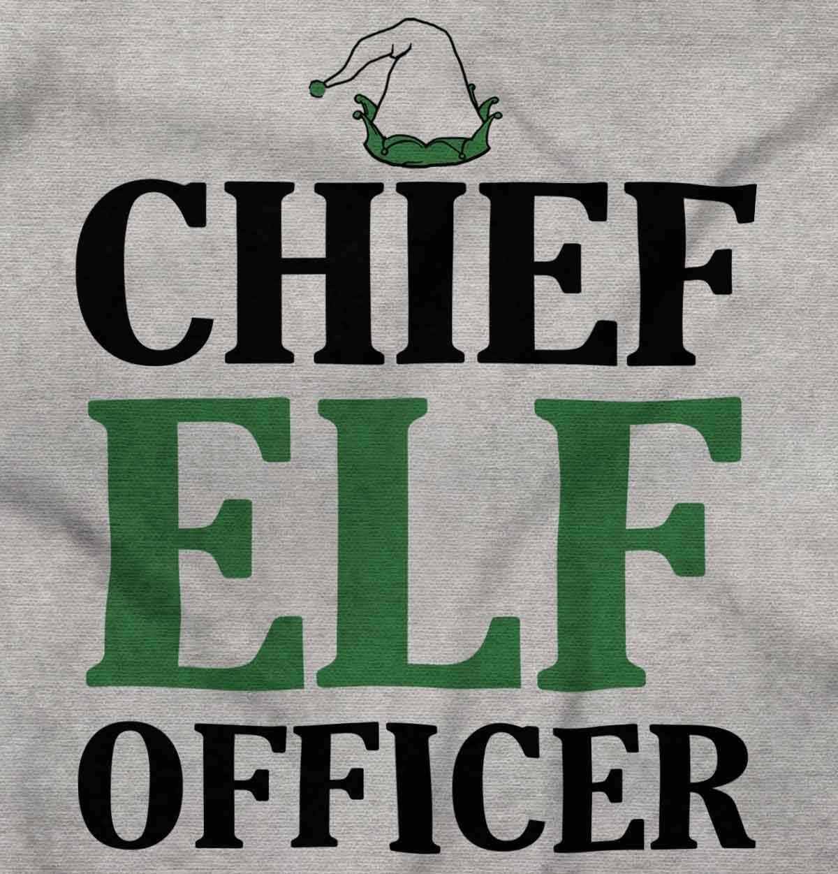 imageBrisco Brands Xmas Chief Elf Officer Santa Helper Zip Up Hoodie Mens WomensSport Grey