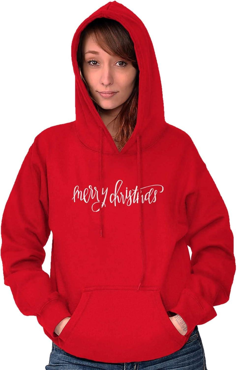 imageBrisco Brands Xmas Merry Christmas Greetings Hoodie Sweatshirt WomenRed