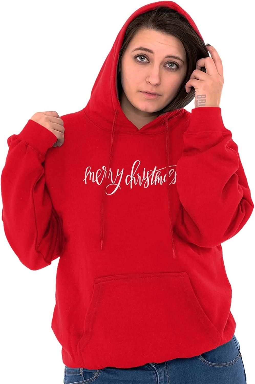 imageBrisco Brands Xmas Merry Christmas Greetings Hoodie Sweatshirt WomenRed