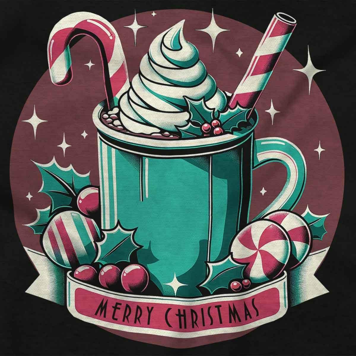 imageBrisco Brands Xmas Merry Christmas Hot Cocoa Mug Sweatshirt for Men or WomenBlack
