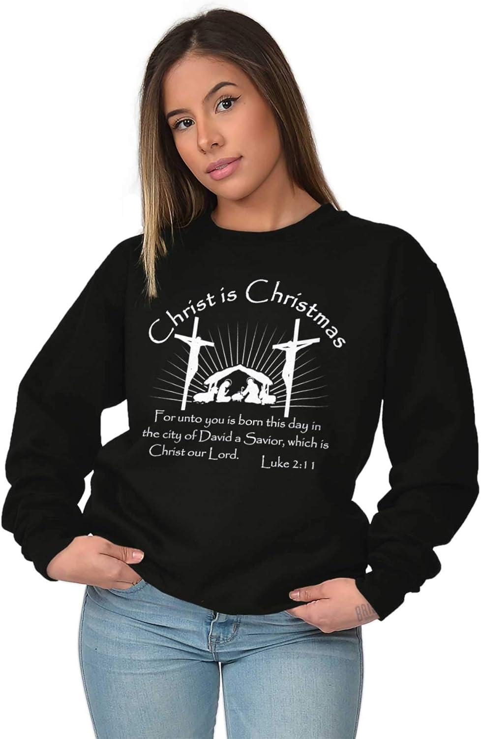 imageChrist is Christmas Christian Sweatshirt for Men or WomenBlack