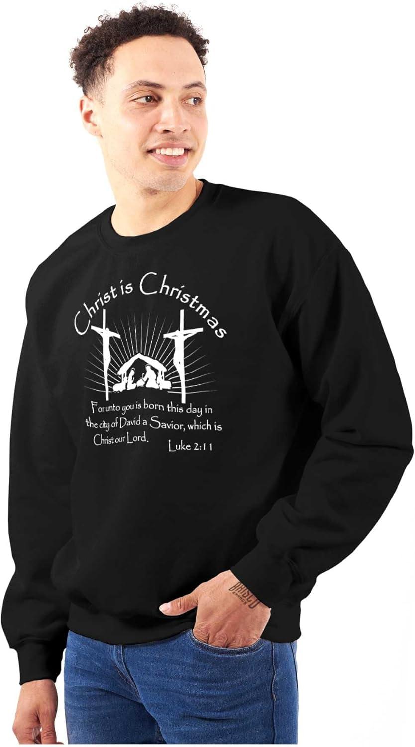 imageChrist is Christmas Christian Sweatshirt for Men or WomenBlack