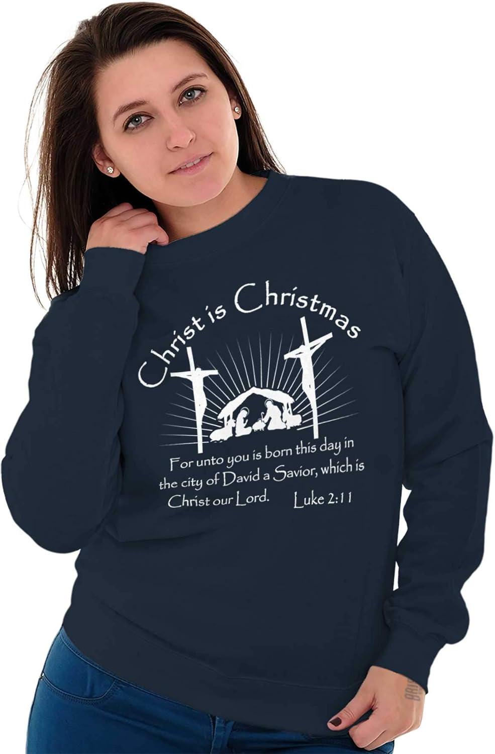 imageChrist is Christmas Christian Sweatshirt for Men or WomenNavy