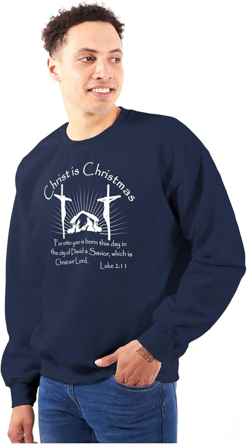imageChrist is Christmas Christian Sweatshirt for Men or WomenNavy