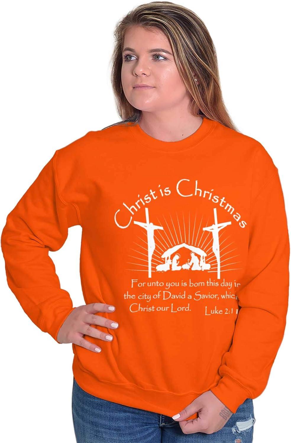 imageChrist is Christmas Christian Sweatshirt for Men or WomenOrange