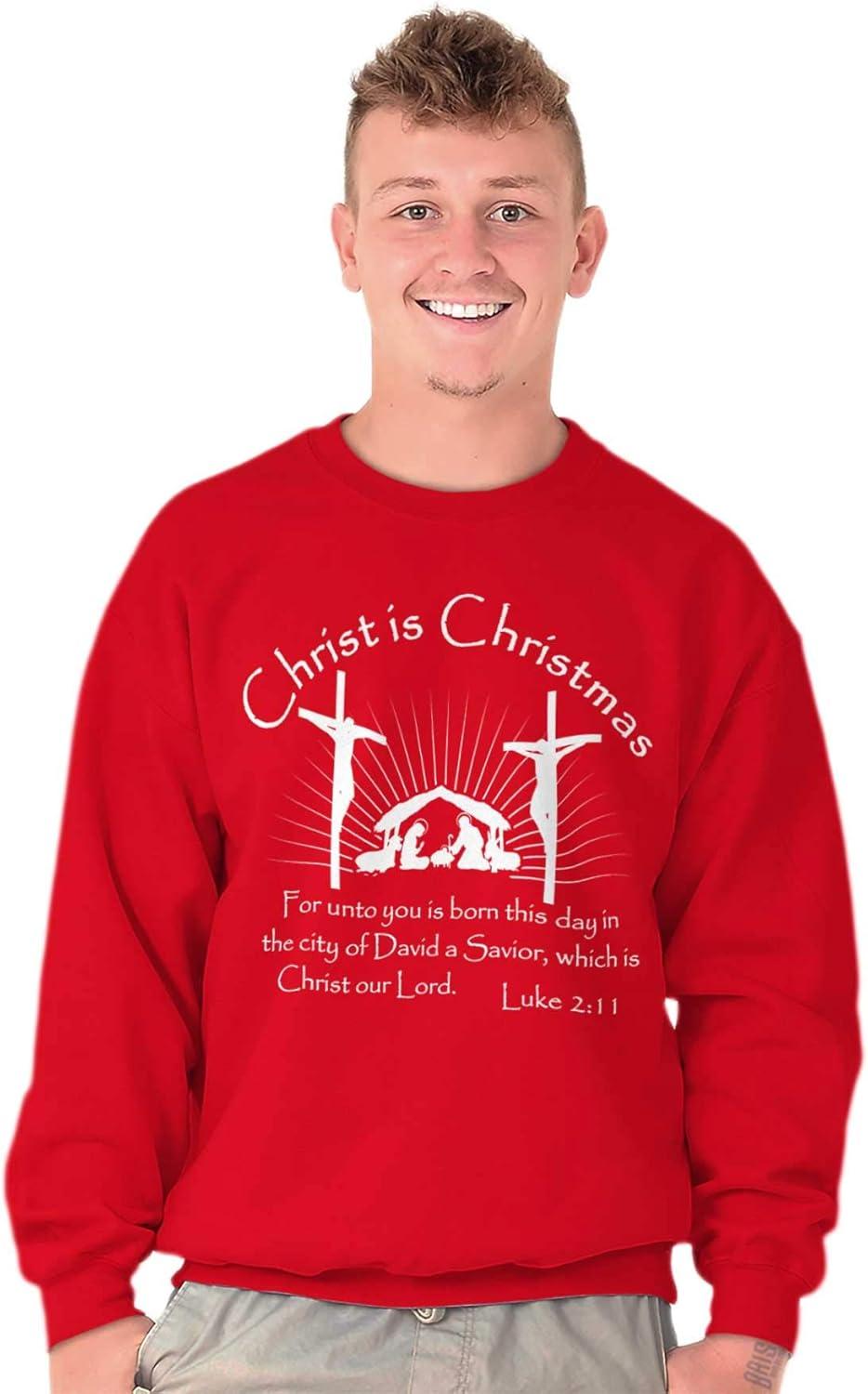 imageChrist is Christmas Christian Sweatshirt for Men or WomenRed