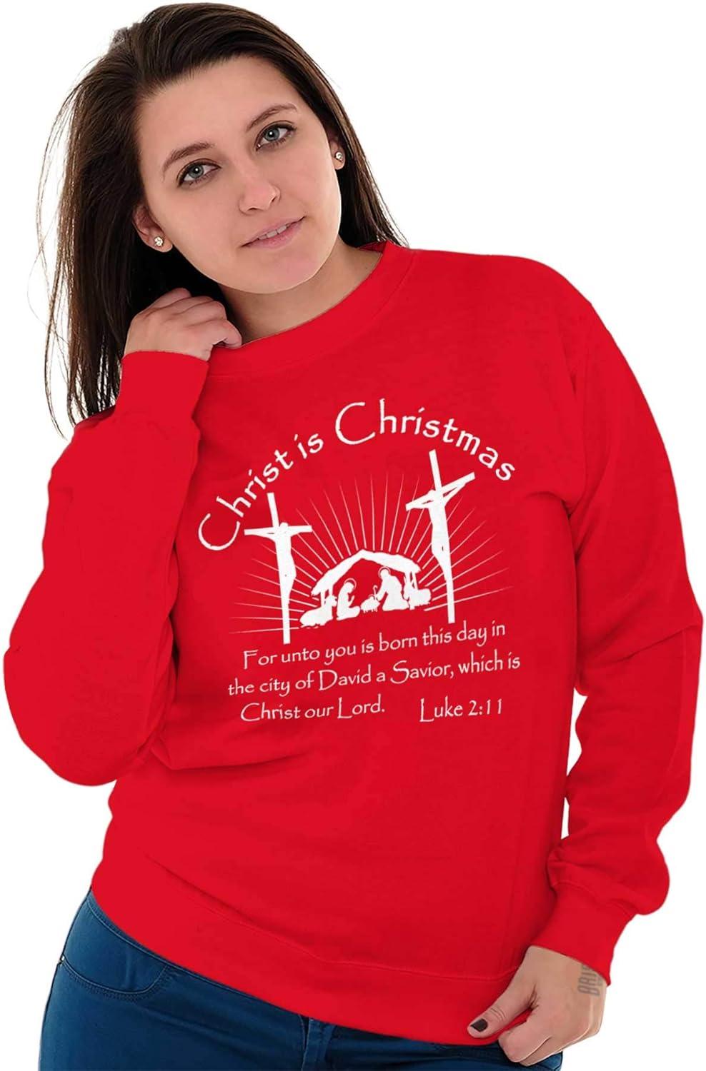 imageChrist is Christmas Christian Sweatshirt for Men or WomenRed