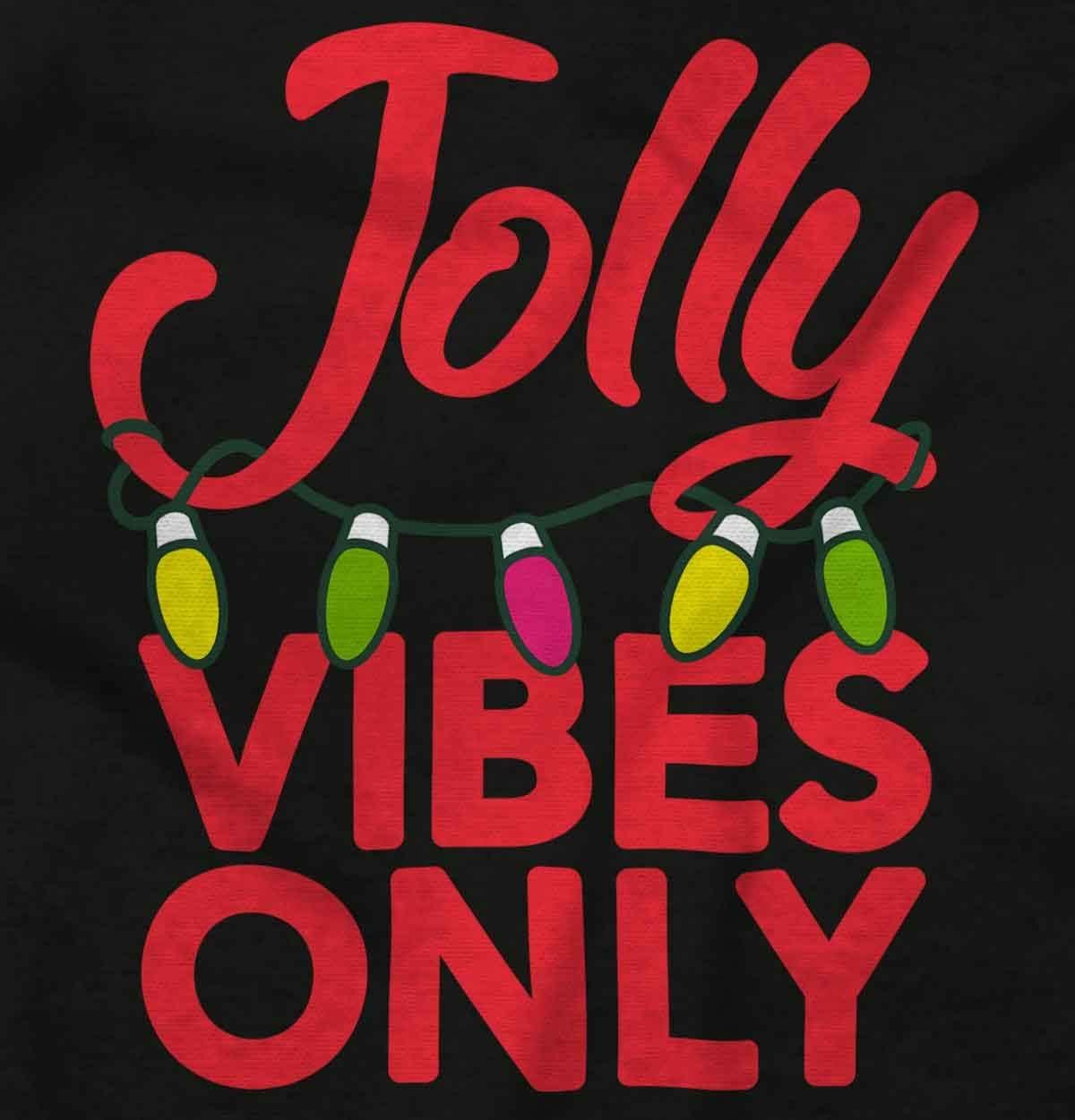 imageChristmas Lights Jolly Vibes Only Long Sleeve Tshirt Men WomenBlack
