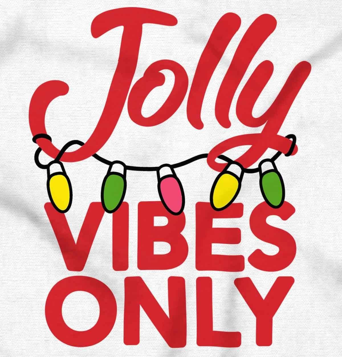 imageChristmas Lights Jolly Vibes Only Long Sleeve Tshirt Men WomenWhite