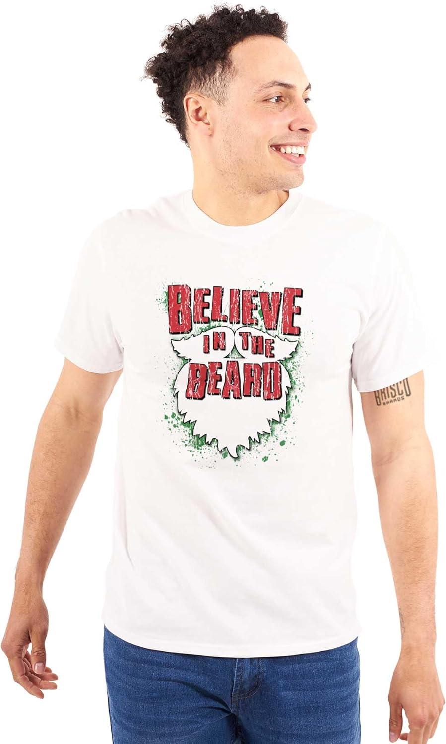 imageChristmas Santa Believe in The Beard Graphic T Shirt Men or WomenWhite