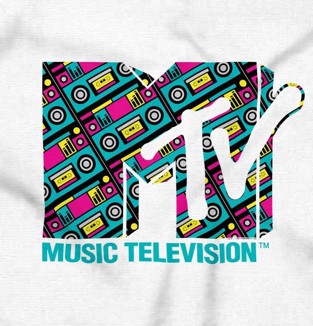 imageRetro 80s MTV Boombox Radio Logo Toddler Boy Girl T ShirtWhite