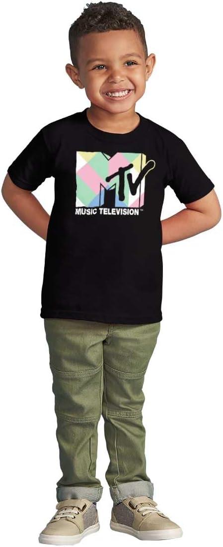 imageRetro MTV Colorful Blocks Logo Toddler Boy Girl T ShirtBlack