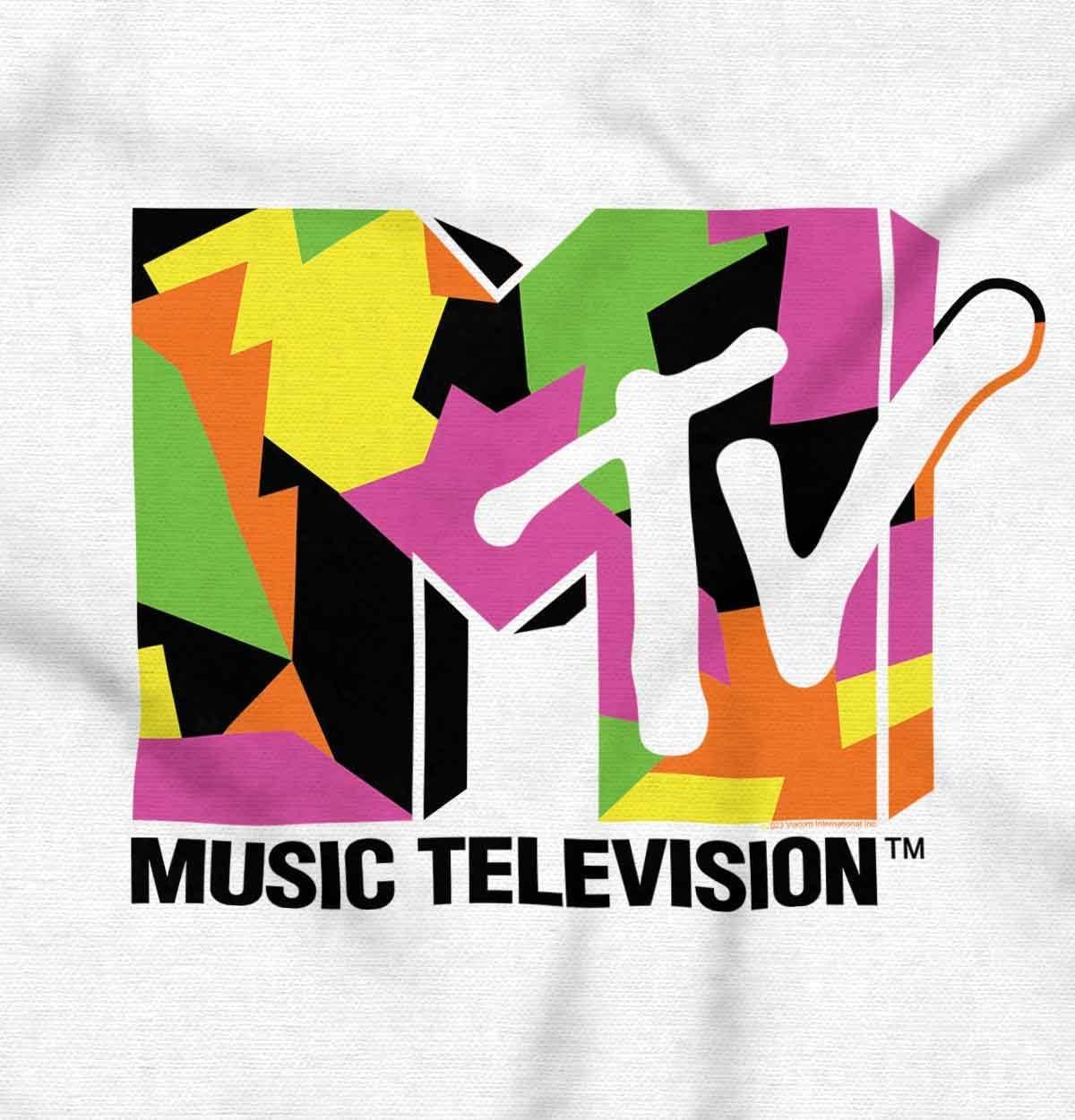 imageRetro MTV Colorful Shapes Logo Toddler Boy Girl T ShirtWhite