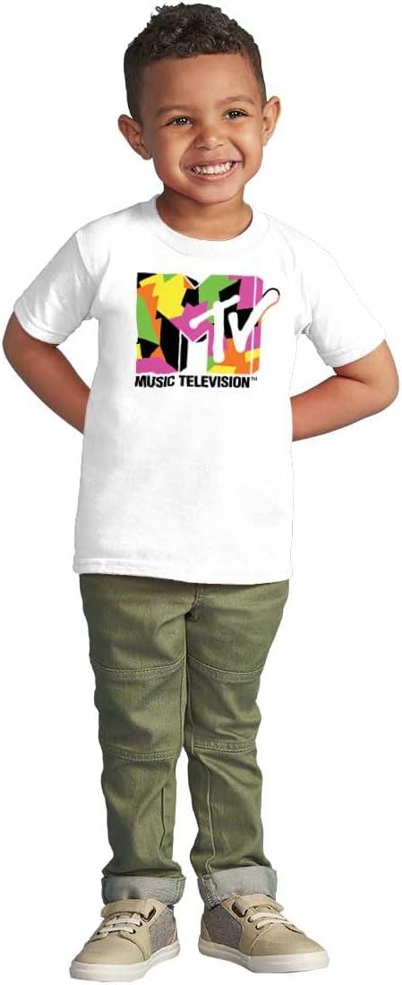 imageRetro MTV Colorful Shapes Logo Toddler Boy Girl T ShirtWhite