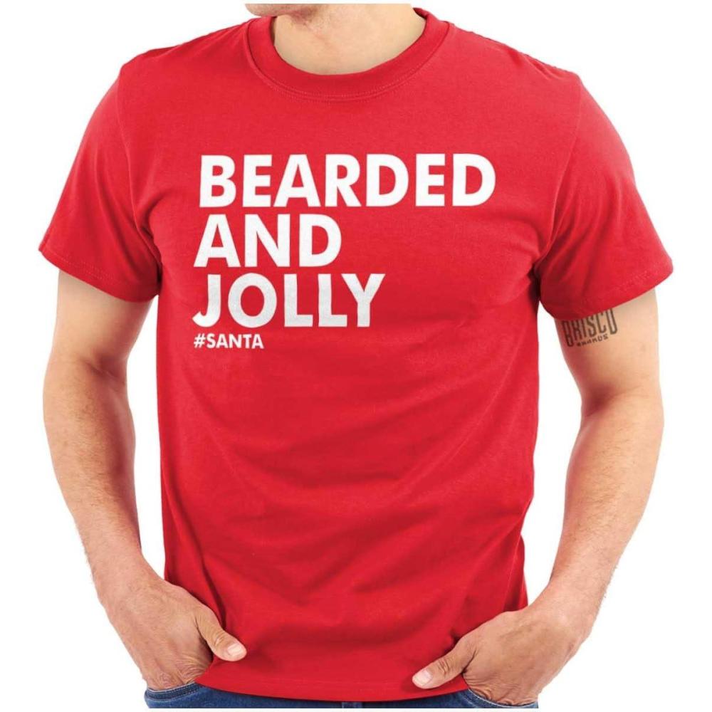 imageBrisco Brands Xmas Bearded and Jolly Hashtag Santa Mens Graphic T Shirt TeesRed