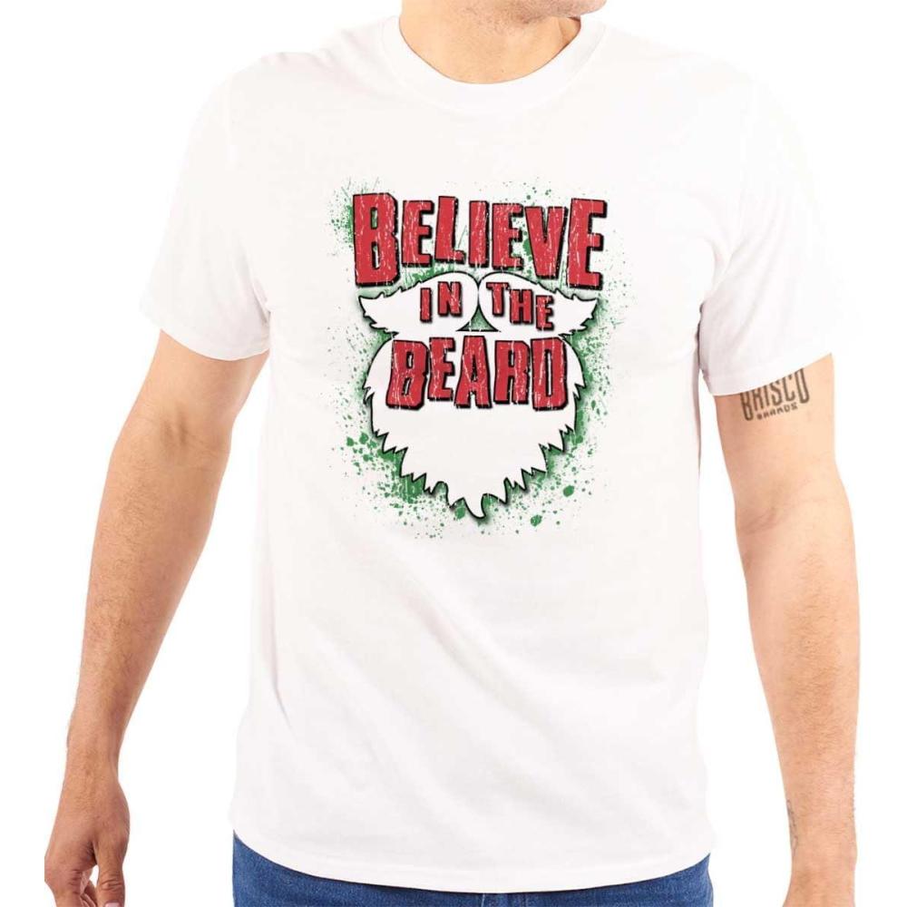 imageChristmas Santa Believe in The Beard Graphic T Shirt Men or WomenWhite