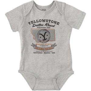 Brisco Brands Yellowstone Dutton Ranch Y Stamp Baby Romper Boys or Girls(Heather)