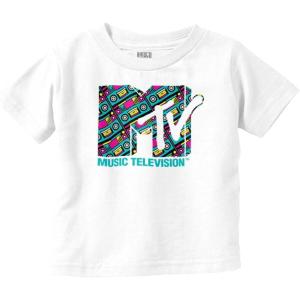 Retro 80s MTV Boombox Radio Logo Toddler Boy Girl T Shirt(White)