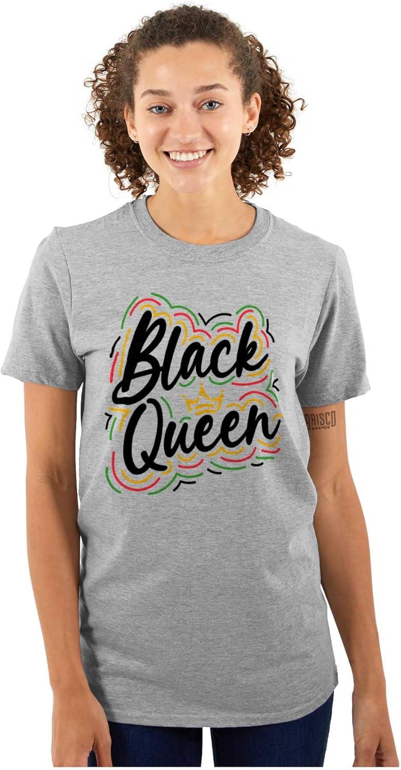 imageBlack Queen Crown Empowerment Quote Womens Graphic T Shirt TeesSport Grey