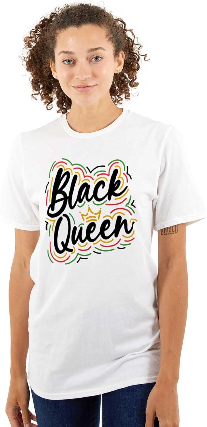 imageBlack Queen Crown Empowerment Quote Womens Graphic T Shirt TeesWhite