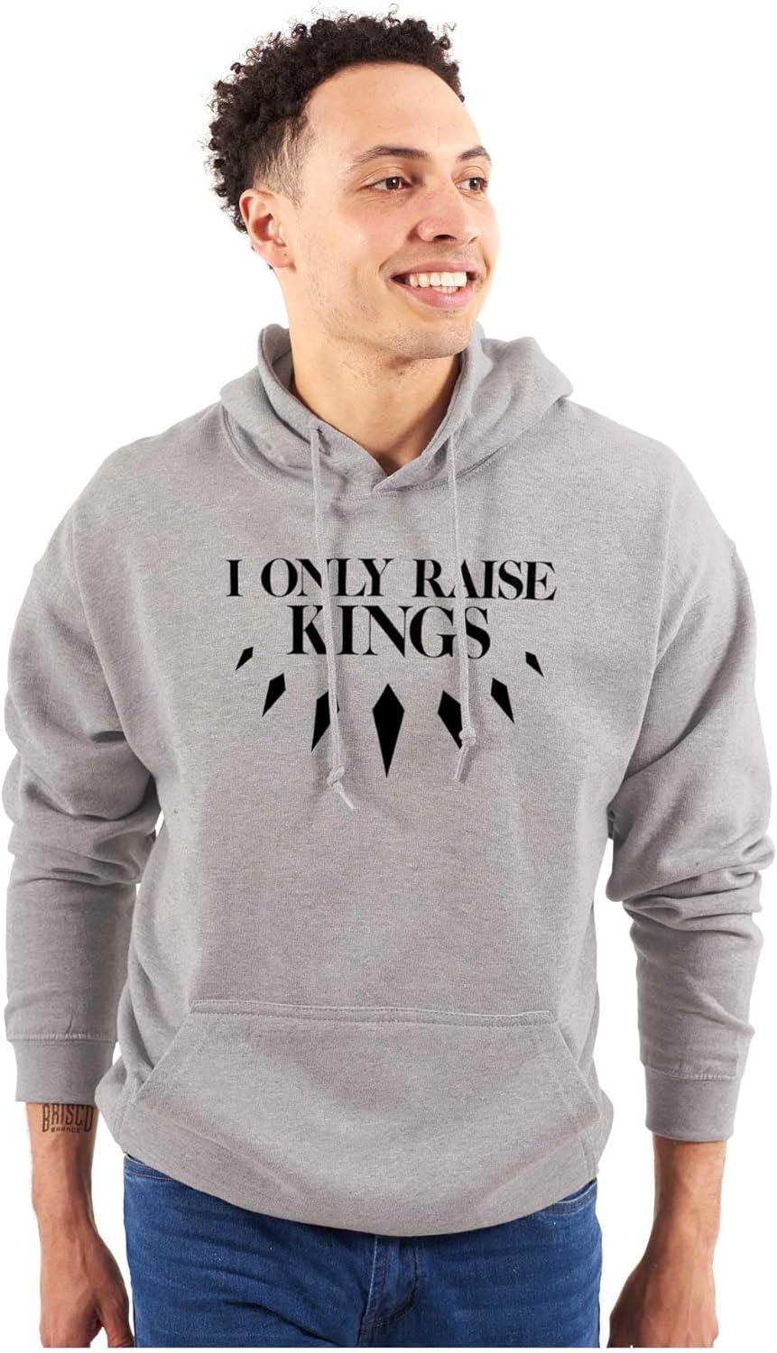 imageBrisco Brands Black Pride I Only Raise Kings Hoodie Sweatshirt WomenSport Grey