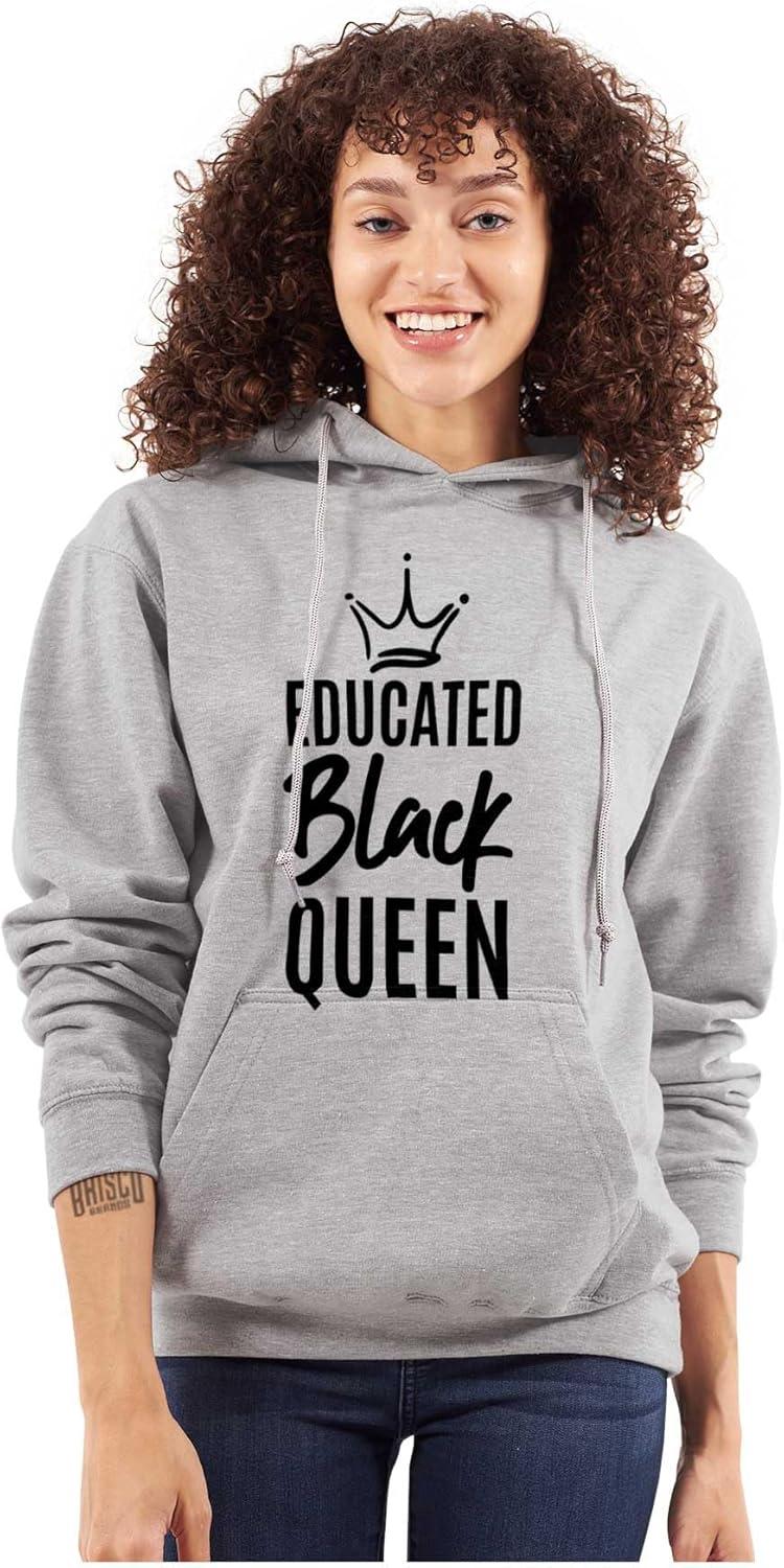 imageBrisco Brands Educated Black Queen Empowered Hoodie Sweatshirt WomenSport Grey