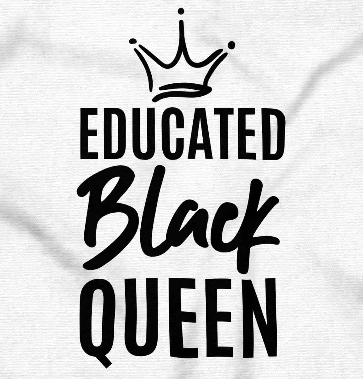 imageBrisco Brands Educated Black Queen Empowered Hoodie Sweatshirt WomenWhite
