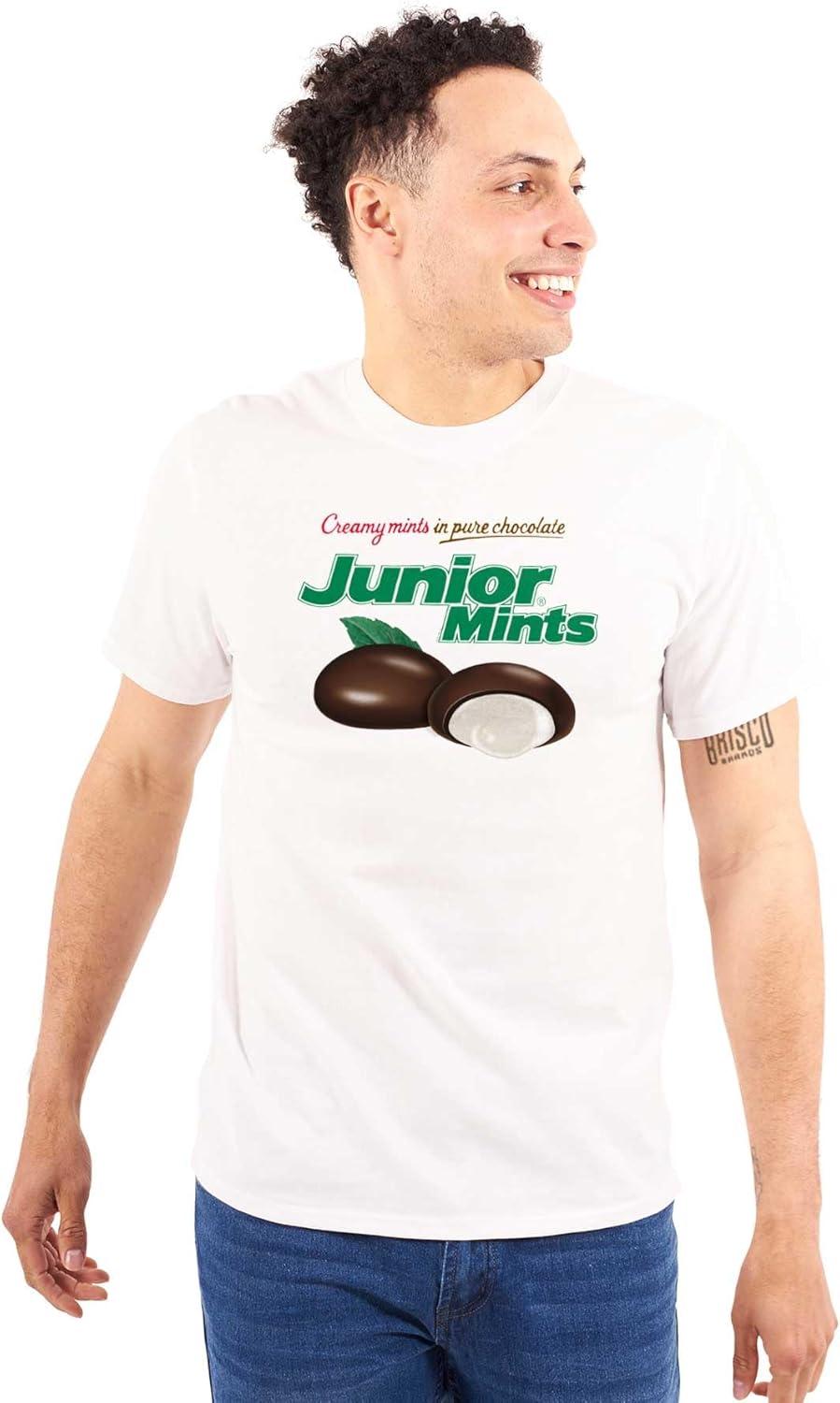 imageBrisco Brands Junior Mints Logo Chocolate Candy Graphic T Shirt Men or WomenWhite
