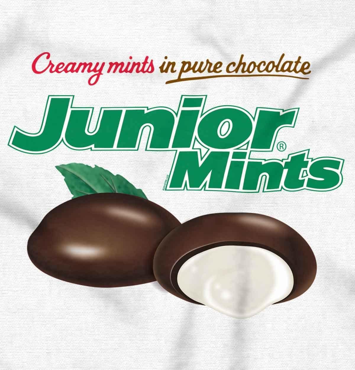 imageBrisco Brands Junior Mints Logo Chocolate Candy Graphic T Shirt Men or WomenWhite