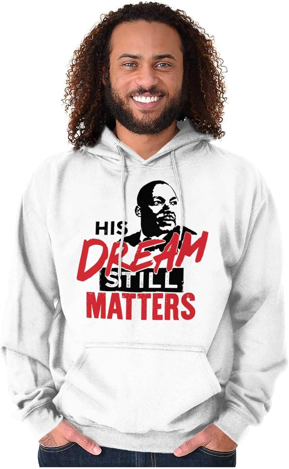 imageBrisco Brands MLK Dream Still Matters Black Lives Hoodie Sweatshirt Women MenWhite