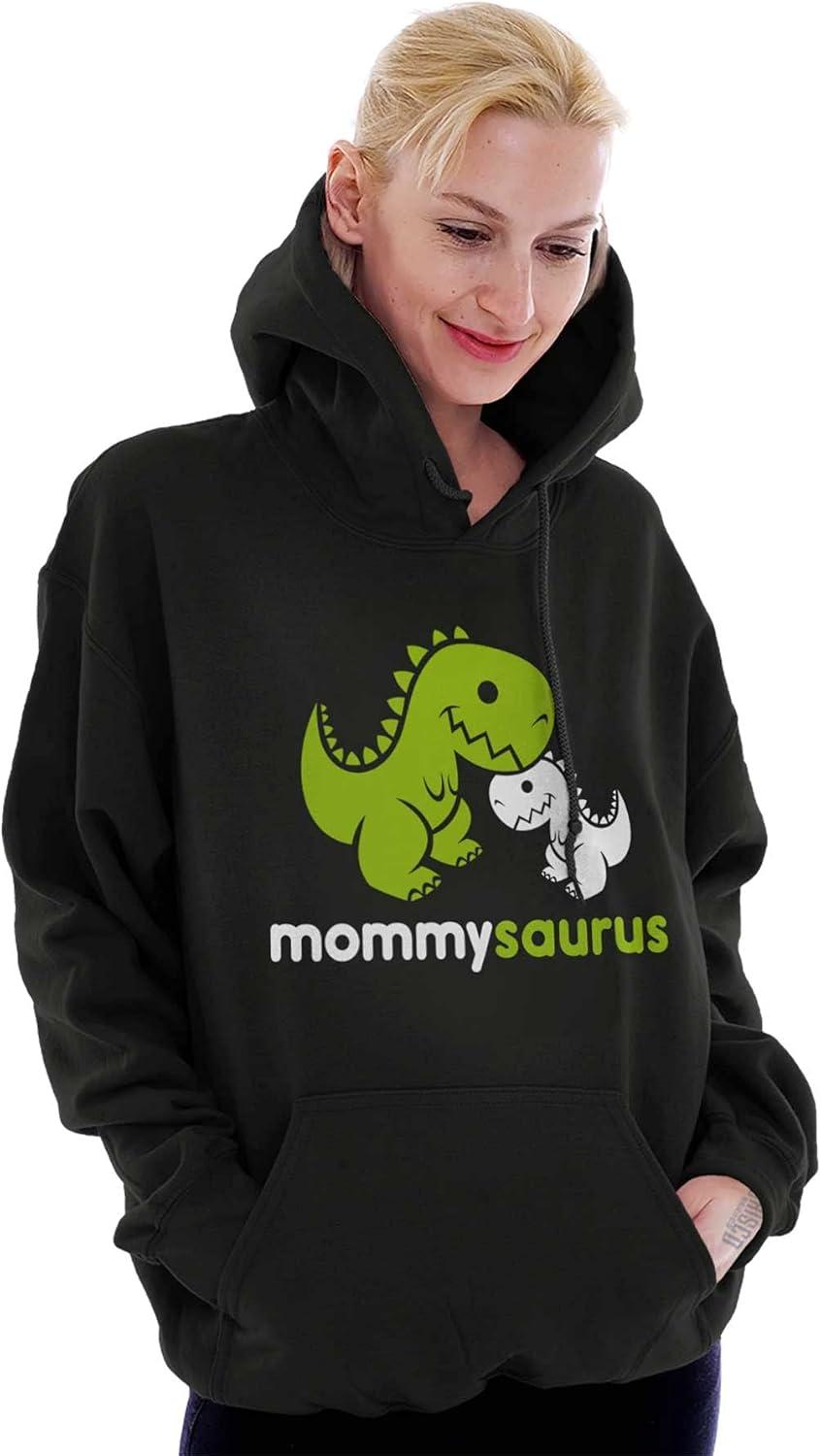 imageBrisco Brands Mommysaurus Cute Dinosaur Mothers Day Hoodie Sweatshirt WomenBlack