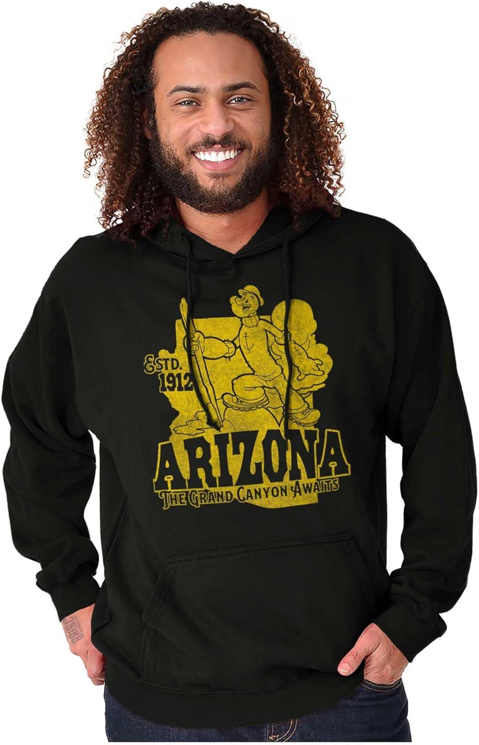 imageBrisco Brands Popeye Cartoon American States Hoodie Sweatshirt Women MenArizona