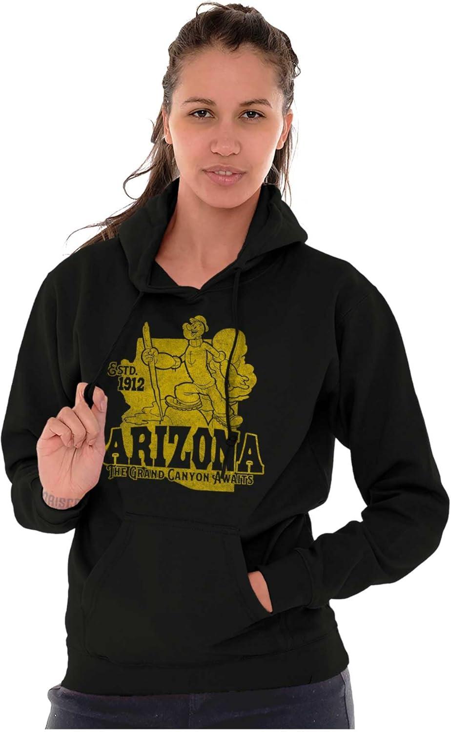 imageBrisco Brands Popeye Cartoon American States Hoodie Sweatshirt Women MenArizona