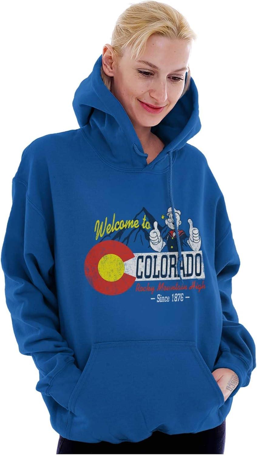 imageBrisco Brands Popeye Cartoon American States Hoodie Sweatshirt Women MenColorado