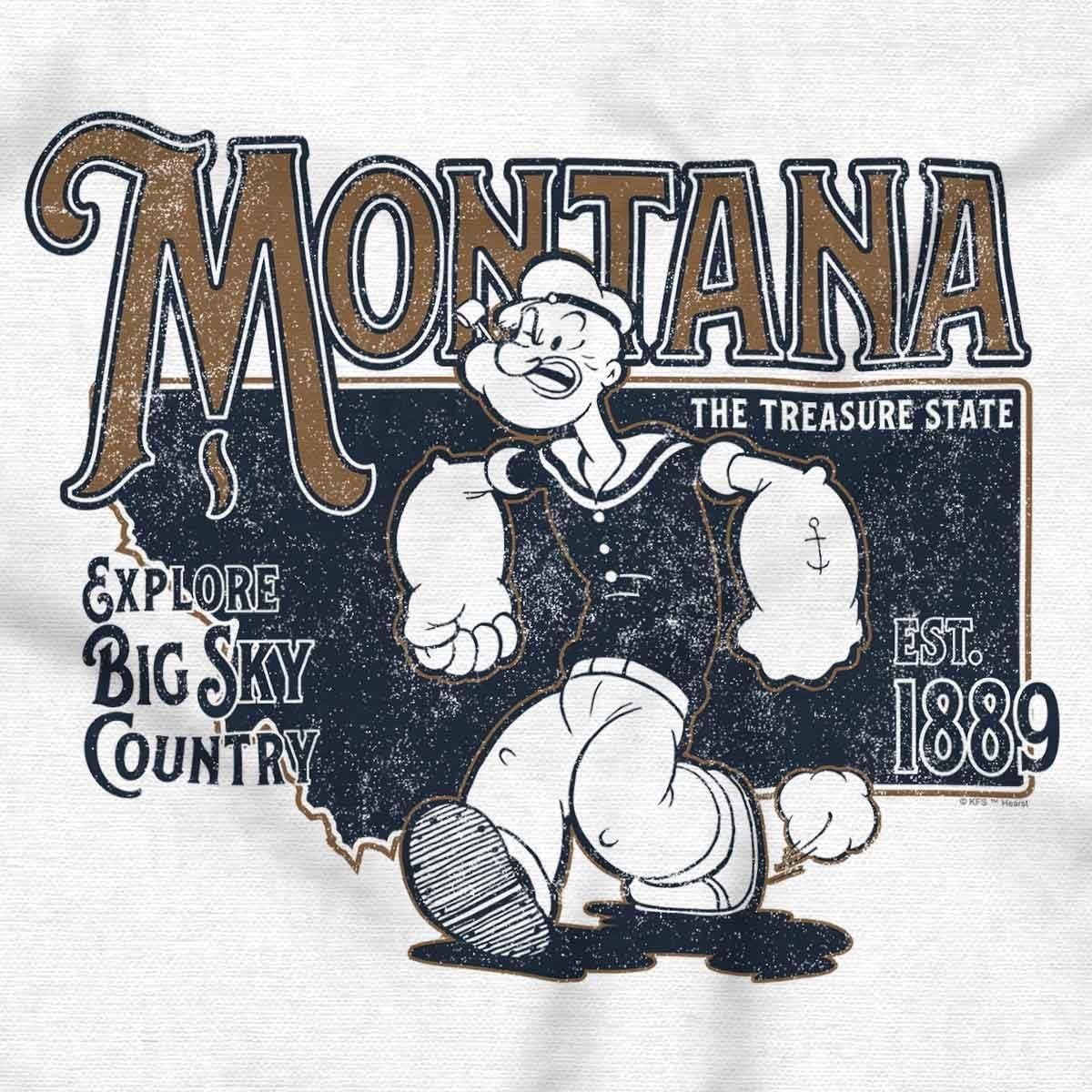 imageBrisco Brands Popeye Cartoon American States Hoodie Sweatshirt Women MenMontana